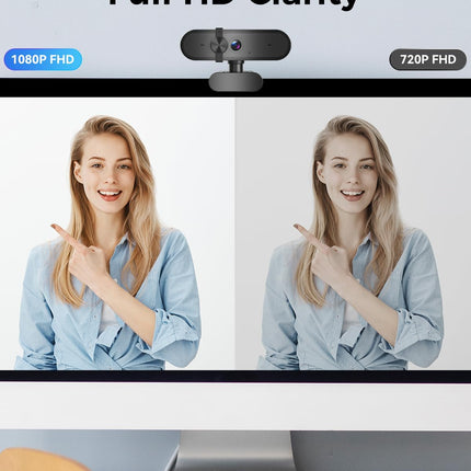1080P Webcam with Microphone, Privacy Cover for PC, Laptop and Desktop