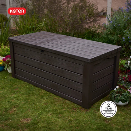 Eastwood 150 Gallon Durable Resin Outdoor Storage and Organization Deck Box for Patio Furniture and Supplies, Brown