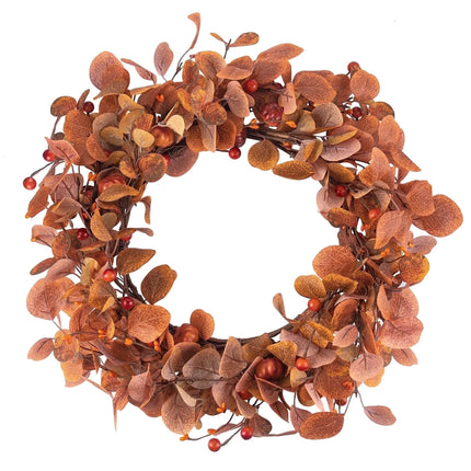 Fall Wreaths for Front Door, 22" Artificial Eucalyptus Leaves Autumn Wreaths Modern Farmhouse Fall Decoration for Home