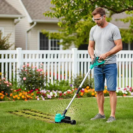 20V Cordless Weed Wacker - String Trimmer Grass Trimmer, 12 Inch 2 in 1 Grass Trimmer&Edger Lawn Tool, Auto Line Feed, Includes 2X2.0Ah Batteries, Fast Charger, 8 Pcs Spools Lines for Yard