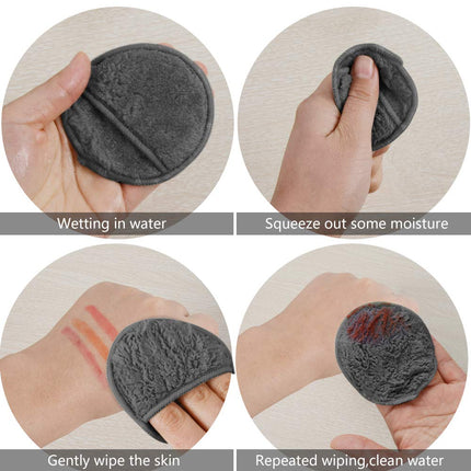 Reusable Makeup Remover Pads,Round 3.15Inch,16 Pack,Darkgrey