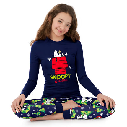 Snoopy Unisex Kids Matching Family Pajamas Top and Pants Set, 2-Piece, Sizes 6-12