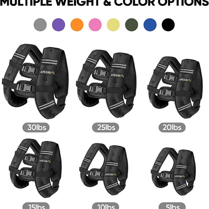 10Lbs/Pair Adjustable Ankle Weights + 20Lbs Weighted Vest for Men Women