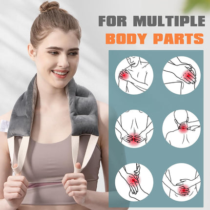 Heating Pad for Neck Shoulders and Back Microwavable Wrap Weighted Neck Warmer 32X5In Microwave Heat Wrap Rice Beanbag Lavender Scented 1.5Pounds