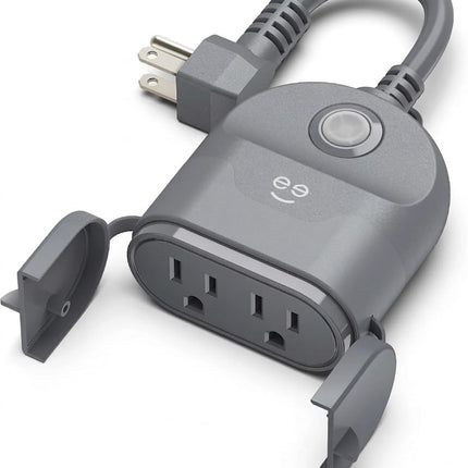 Outdoor Duo Wi-Fi Smart Plug, Weatherproof Dual Socket, Wireless Remote Control, Works with Alexa & Google Home, 2 Outlets