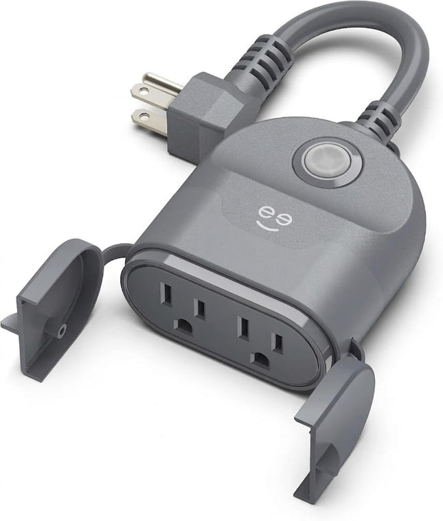 Outdoor Duo Wi-Fi Smart Plug, Weatherproof Dual Socket, Wireless Remote Control, Works with Alexa & Google Home, 2 Outlets