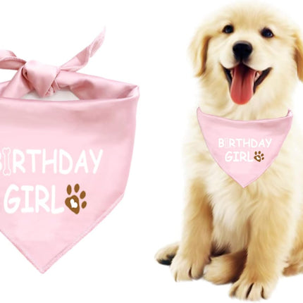 Dog Birthday Bandana Dog Birthday Boy Girl Dog Birthday Supplies for Small Medium Large Pet(Pink Xlarge)