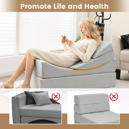 4-In-1 Convertible Folding Sofa Bed with High-Density Foam