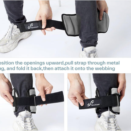 Adjustable Ankle Weights, 2-10 Lb per Pair, Removable Weights