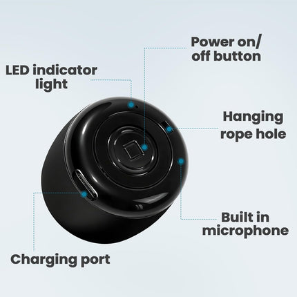 Best Mini Portable Bluetooth Speaker with HD Sound & Bass I Smallest Wireless Bluetooth Speakers for Phone/Pc/Tablet I Photo Selfie Button Answer Phone Calls I Cute Tiny Speaker