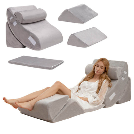 6 Pieces Orthopedic Bed Wedge Pillow Set for Sleeping and Pain Relief