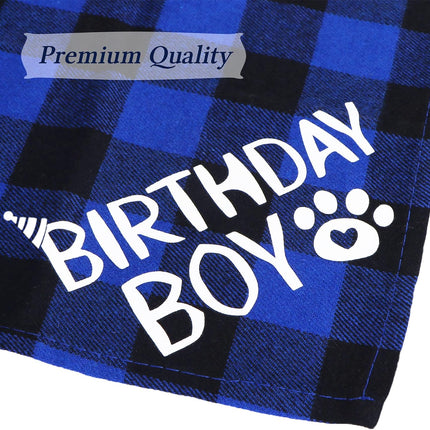 Dog Birthday Decorations, Multi Sizes Dog Birthday Hat with Numbers Bandana Bow Tie It’S My Bday Mother Puppers Banner for Small Medium Dogs Pets (Blue, Small)