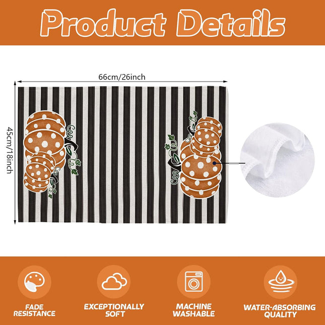 Fall Hello Pumpkin Kitchen Towels Dish Towels Set of 2-18 X 26 Inch