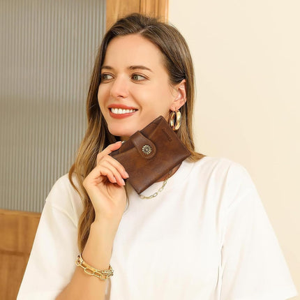 Small Bifold Wallet Women with Removable ID Window