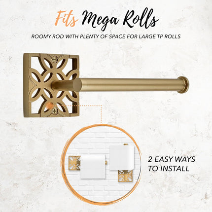 5-Piece Bathroom Hardware Set – Antique Gold (Muted Finish – Not Shiny), Wall Mounted Towel Bar, Towel Ring, Toilet Paper Holder & Robe Hooks, Bathroom Accessories Set Complete