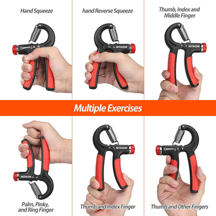 Grip Strength Trainer, Hand Grip Strengthener, Grip Strengthener, Adjustable Resistance, Forearm Strengthener, Perfect for Musicians Athletes
