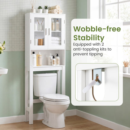 Over the Toilet Bathroom Storage Cabinet with Adjustable Shelf