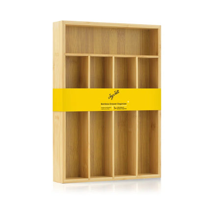 Bamboo 5 Slot Flatware Drawer Organizer for Kitchen Utensils