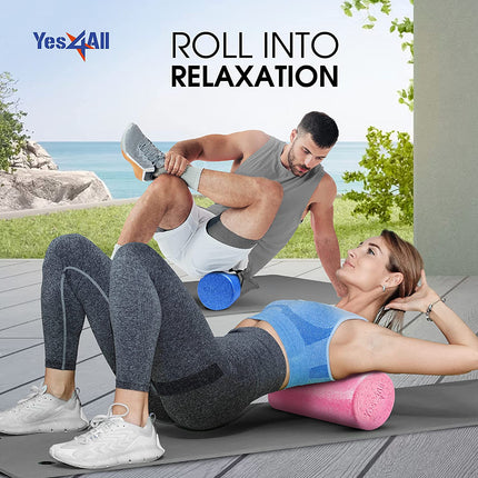 Yes4All Foam Roller, EPP High-Density Material, High Firmness Level, Back Roller for Athlete & Professional, Suitable for Full Body Massage, Yoga & Pilates, Black, 36 Inch