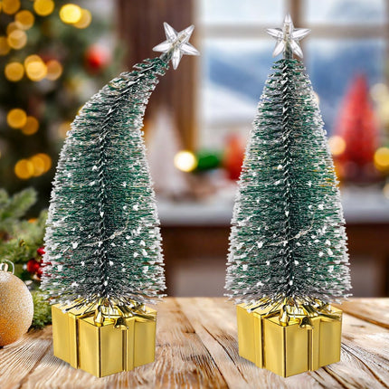 Mini Christmas Tree with Lights, 4 Pack Tabletop Christmas Trees