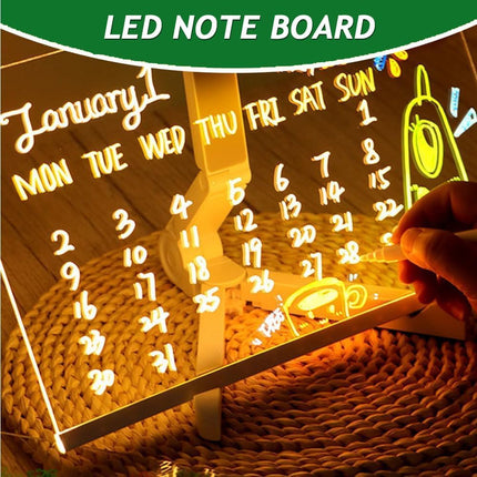 LED Note Board with Colors 5.9" X 5.9", Message LED Light up Drawing Board with 7 Colors Pens and Stand, Suit for Home Office Birthday Valentine'S Day