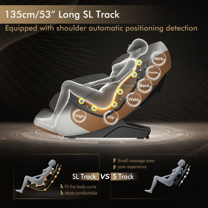 Zero Gravity Full Body Massage Chair with SL Track and Yoga Stretching
