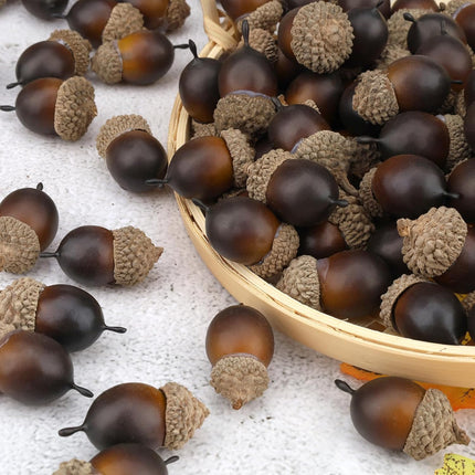 50 Pcs Artificial Small Acorn Set Decoration Fake Acorns for Craft
