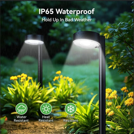 4 Pack Solar Pathway Lights Outdoor, 12 Brighter LED Solar Lights Outdoor Waterproof, up to 12 Hrs Modern Path Light for Yard Garden Walkway Driveway Lawn, Cool White