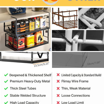 Pruebox under Shelf Storage Basket Organizer Adjustable Heavy Duty Hanging
