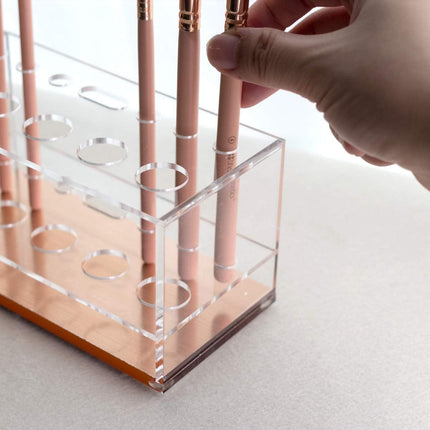 Makeup Brush Holder Organizer, Brush Holder for Vanity, Acrylic Makeup Brush Organizer Countertop Makeup Brush Drying Rack, 12 Slots Acrylic Holder