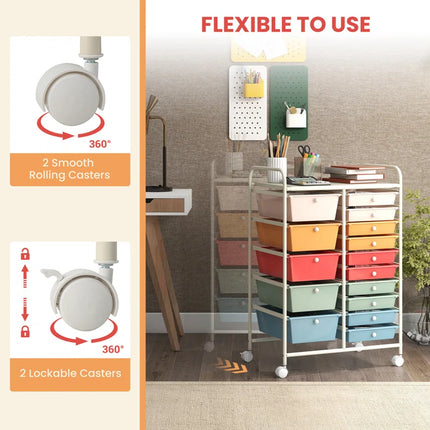 Hoffman 15 Drawer Storage Drawer with Locking Wheels