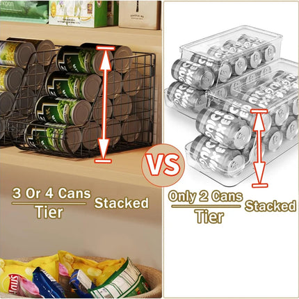 Stackable Can Organizer for Pantry 3Pack,Standing Dispenser Storage Bins,Metal Wire Basket Beverage Pop Soda Rack Stand Kitchen Pantry Countertop Cabinets,Stacking Canned Food Holder