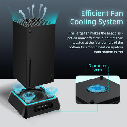 Multifunctional Cooling Dock Vertical Charger Station Fast Dual Controller Charging Stand High Speed Heat Dissipation Fan USB Hub