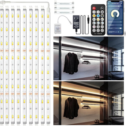 White Led Strip Lights with Motion Sensor, 10-Piece Kit with Remote