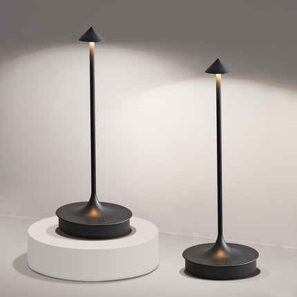Cordless LED Table Lamp Rechargeable, Battery Operated Table Lamps Touch Dimmable, Portable Outdoor Table Light IP54 Waterproof for Patio Restaurants and Dining Home