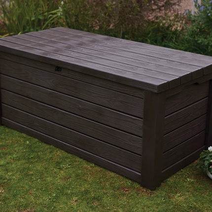 Eastwood 150 Gallon Durable Resin Outdoor Storage and Organization Deck Box for Patio Furniture and Supplies, Brown