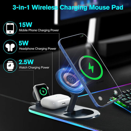4-In-1 RGB Gaming Mouse Pad with Wireless Charging & Phone Holder