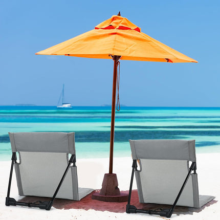 4 Pcs Foldable Poolside Chairs for Edge of Pool,Light Gray