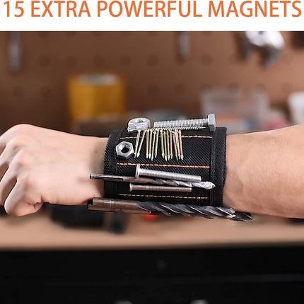 2 Pieces Magnetic Wristband for Holding Screws, Gifts for Men, Tool Belt Magnetic Wristband for Holding Screws, Cool Gadgets Gifts for Him Men Women Husband (Gift Box)