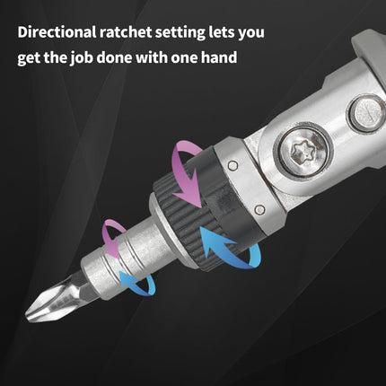 Ratcheting Screwdriver,Ratcheting Screwdriver Set, 10-In-1 Multi Bit Screwdriver