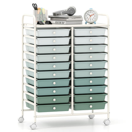 20 Drawers Rolling Storage Cart Studio Organizer