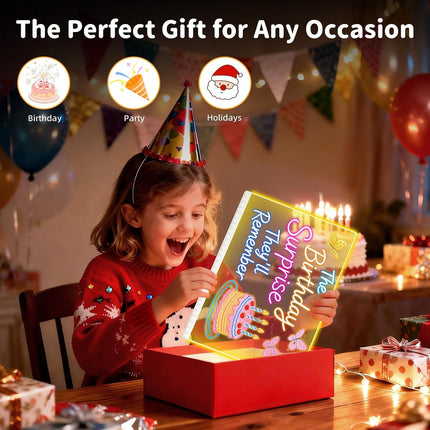 16" Led Drawing Board for Kids with 13 Light Effects