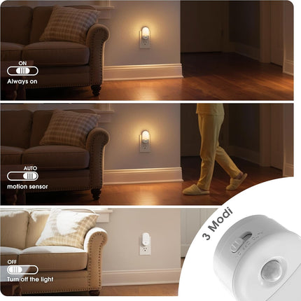 Motion Sensor Night Light, 2 Pack Motion Night Light Plug In