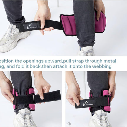Adjustable Ankle Weights, 2-7 Lb per Pair, Removable Weights