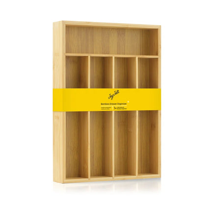 Bamboo 5 Slot Flatware Drawer Organizer for Kitchen Utensils