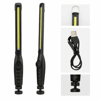 LED USB Rechargeable Work Light Magnetic Flashlight Flexible Cordless Torch Automotive Inspection Light