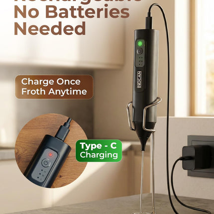 Rechargeable Milk Frother Handheld, Electric Coffee Frother Wand