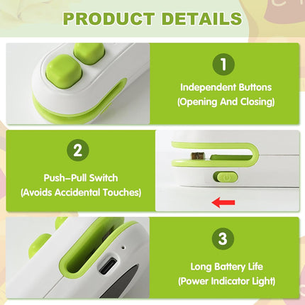 Mini Bag Sealer,2025 Upgraded 2 in 1 Mini Bag Sealer,Rechargeable Handheld Bag Sealer with Cutter and Magnet for Snack Plastic Bags Food Storage Travel (White)