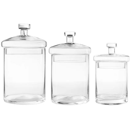 Glass 3 Piece Bathroom Storage Container