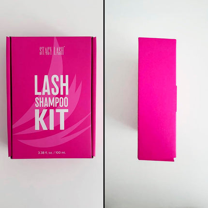 Lash Shampoo 50Ml Kit Korean Makeup Remover with Eye Lash Spoolies & Rinse Bottle & Cleansing Pad & Brush for Eyelash Extensions & Clusters & Natural Eyelashes